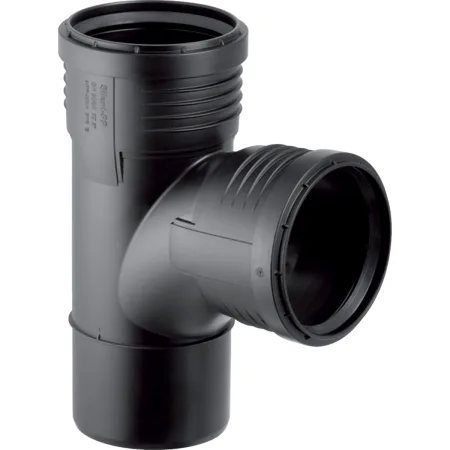 [390.454.14.1] Geberit PP T-stuk zwart 90mm 87° 2M/1S HYDRAULISCH