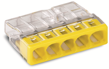 [2273-205] Wago steekklem 5-voudig 0,5-2,5mm² geel prijs per stuk 100st/doos