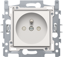 Niko stopcontact met afwerking Original & Intense wit penaarde inbouwdiepte 28,5mm 16A/250Vac - schroefklem