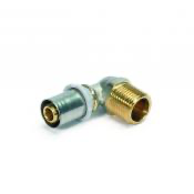 [318.010.435] Begetube Perskoppeling Knie 1/2"M x 20