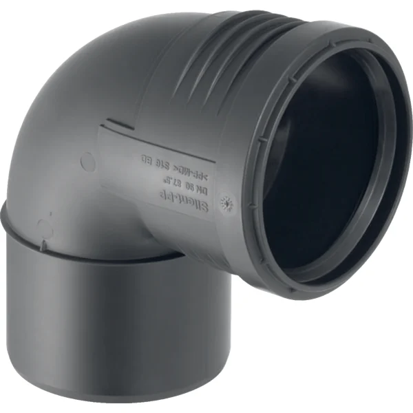 [390.224.14.1] Geberit PP bocht zwart mof/spie 50mm 90 graden