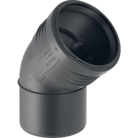 [390.522.14.1] Geberit PP bocht zwart mof/spie 110mm 45 graden