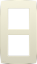 [100-76200] Niko tweevoudige afdekplaat verticaal 60mm - Original cream