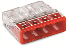Wago steekklem 4-voudig 0,5-2,5mm² rood