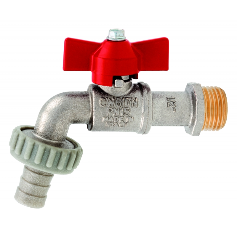 [VS1055] Dubbel dienstkraan met vlinder rood 3/4
