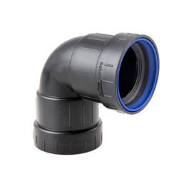 PP+ bocht zwart mof/mof 75mm 90 graden