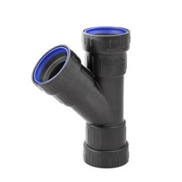 PP+ T-stuk zwart 90mm 45° 3M